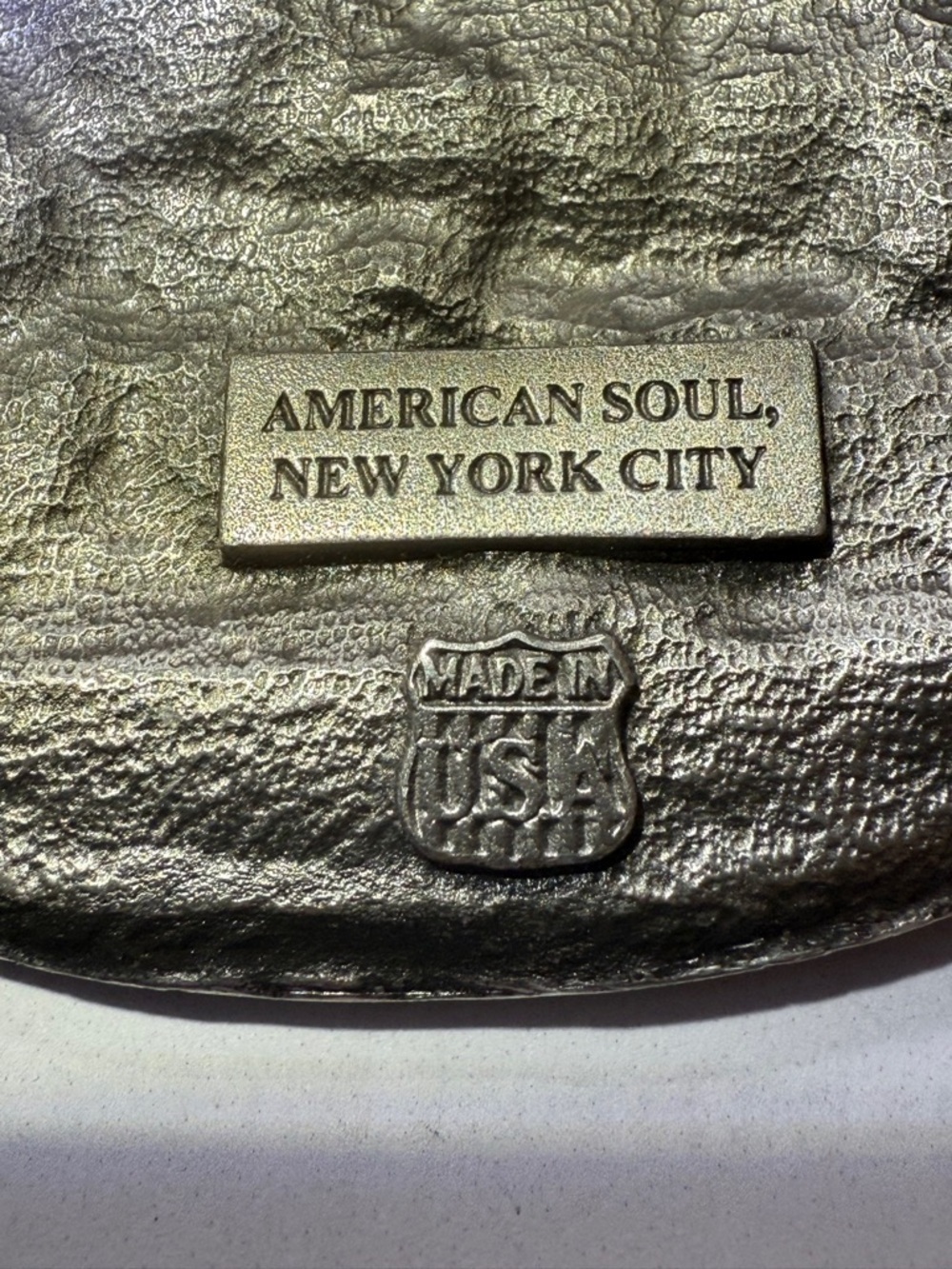 NASA American Soul New York City made in America Silver & Blue Oval Belt Buckle - Picture 6 of 13